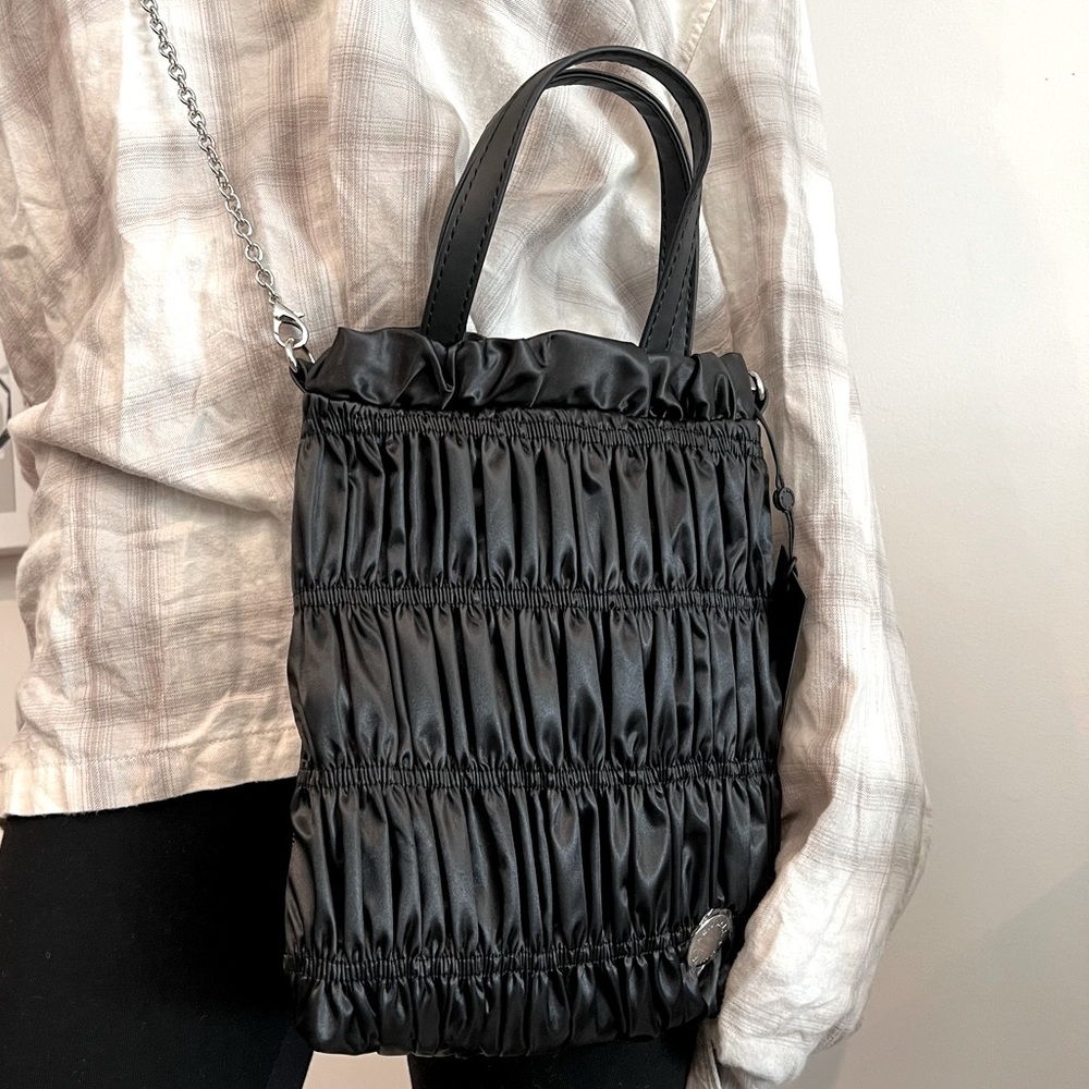 Kendall + Kylie Rouched Satin Crossbody Handbag
